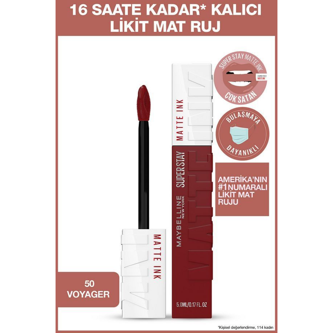 Maybelline New York Likit Mat Ruj SuperStay Matte Ink Liquid Lipstick 50 Voyager