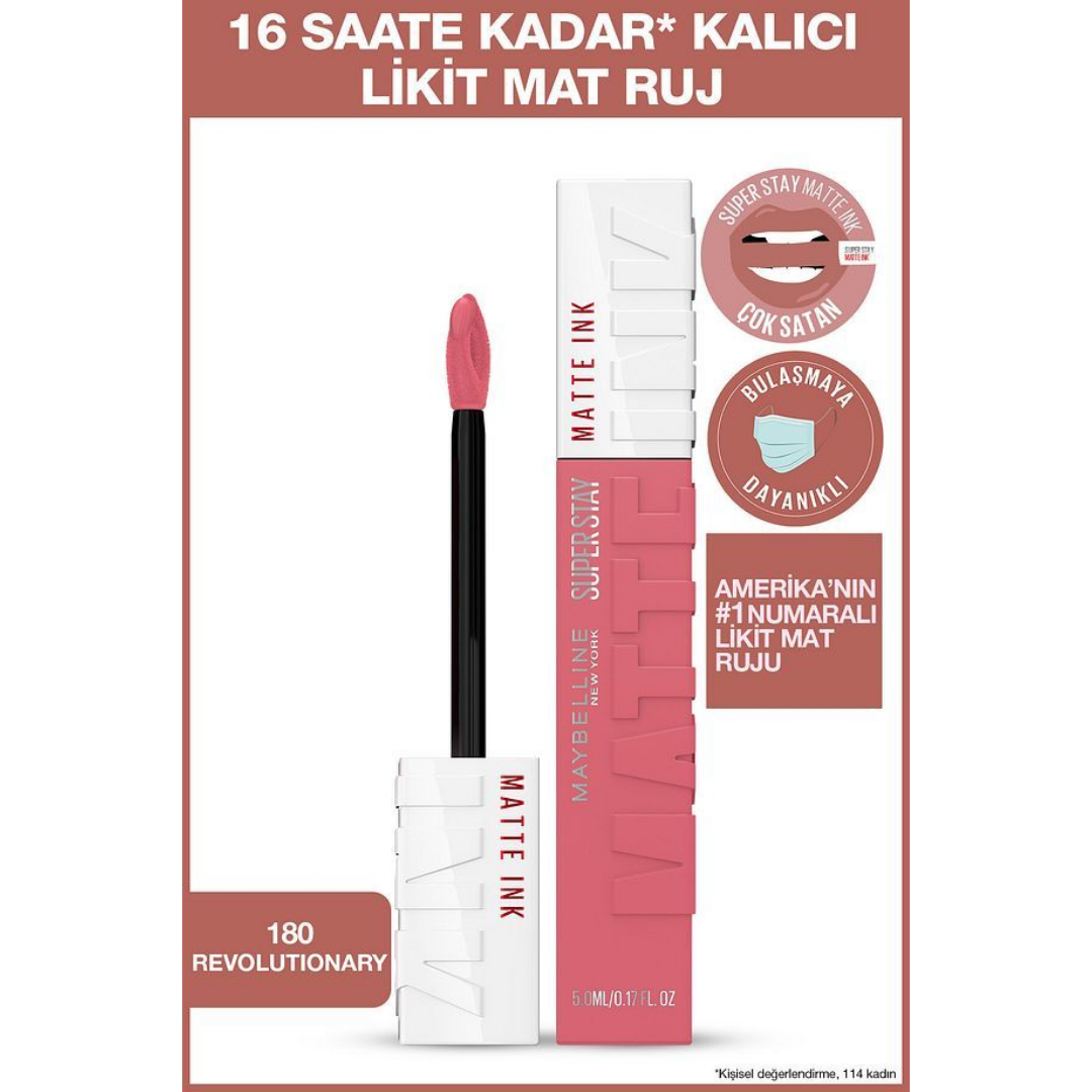 Maybelline New York Super Stay Matte Ink Pink Edition Likit Mat Ruj No: 180 Revolutionary