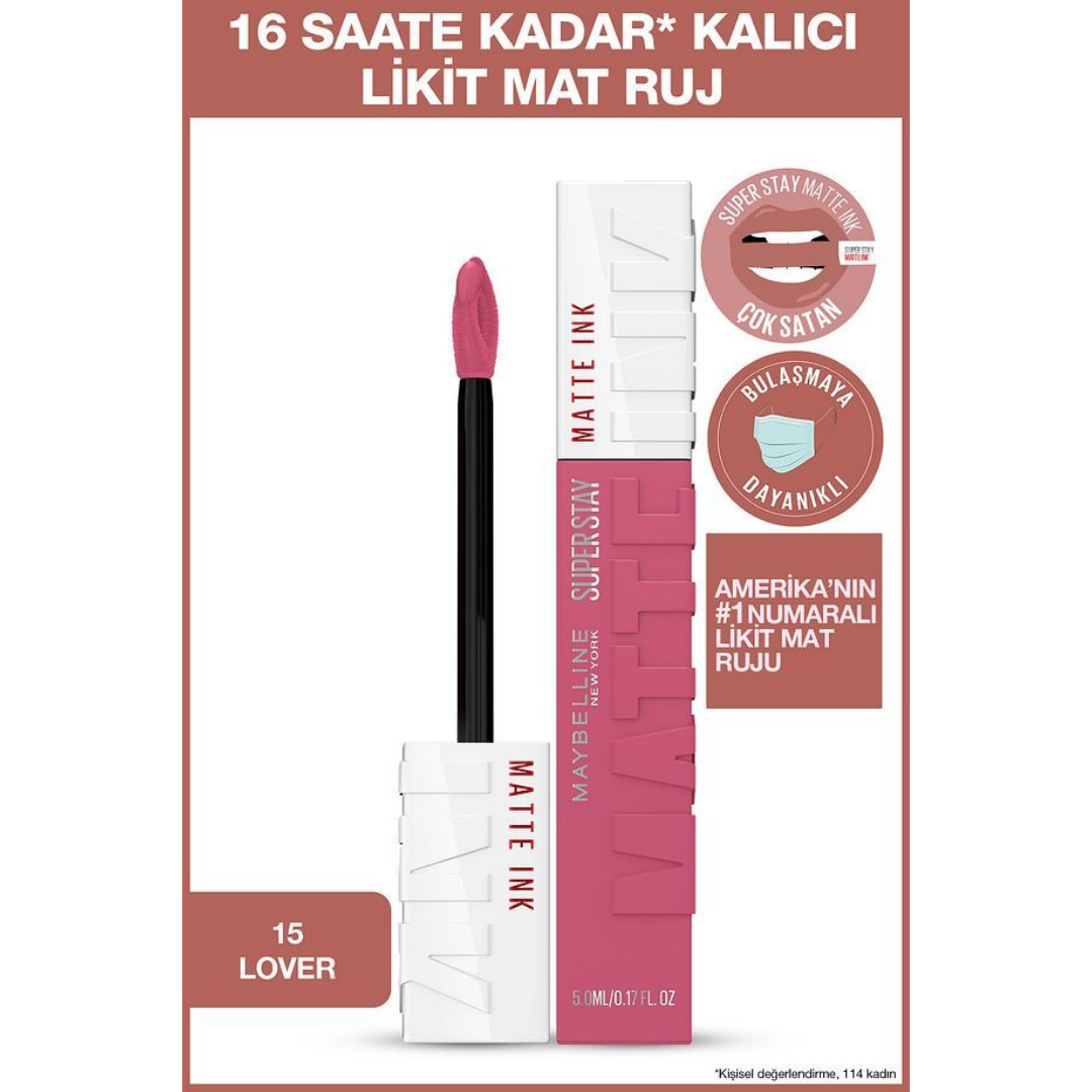 Maybelline New York Superstay Matte Ink Likit Mat Ruj No: 15 Lover