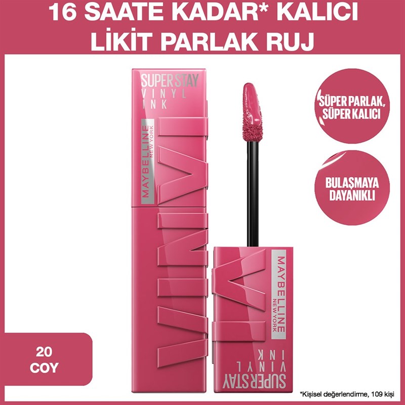 Maybelline New York Vinyl Ink Ruj Coy No: 20