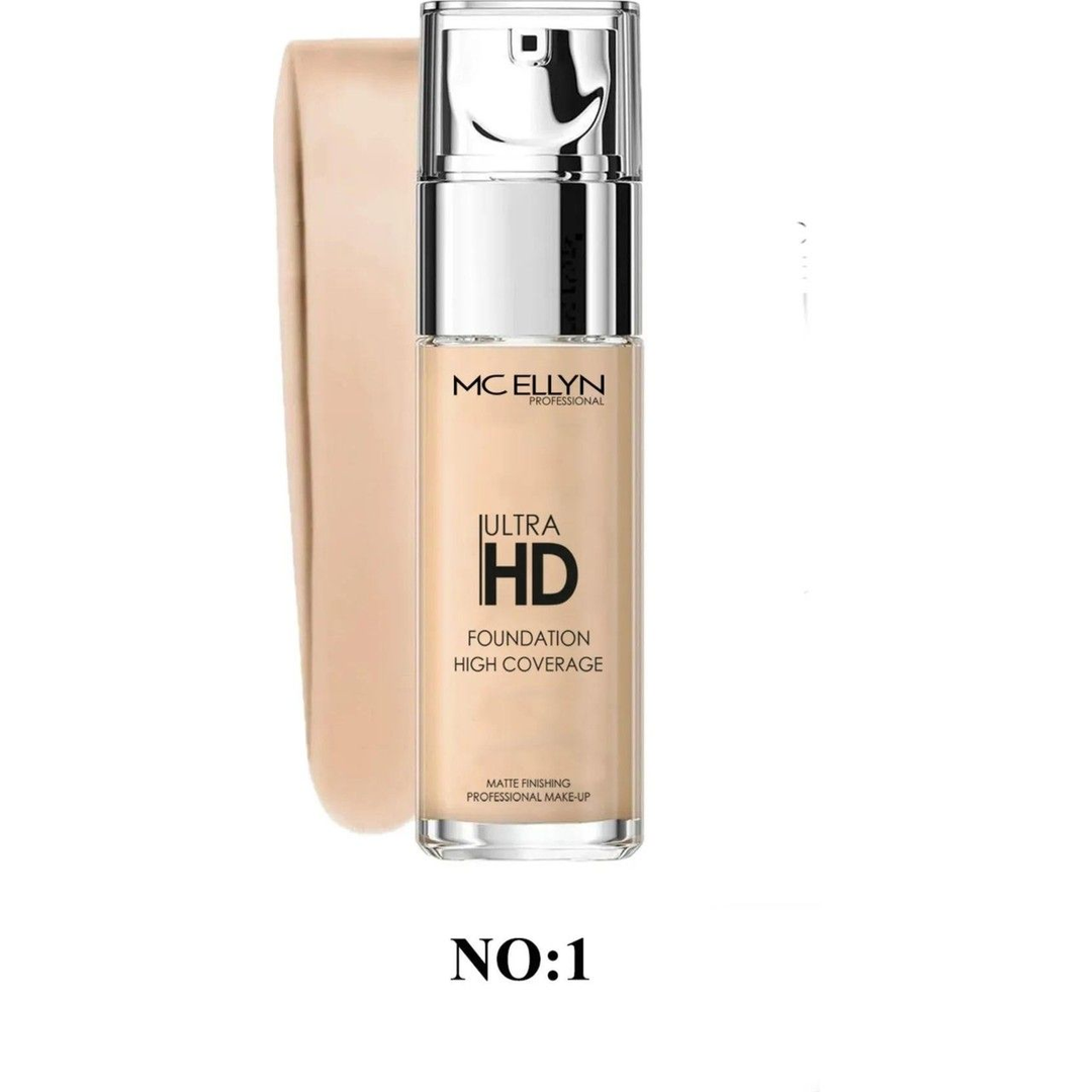 Mc Ellyn Professıonal Ultra Hd Foundatıon (No:01) Hıgh Coverage 40 ml (Cam Şişe)