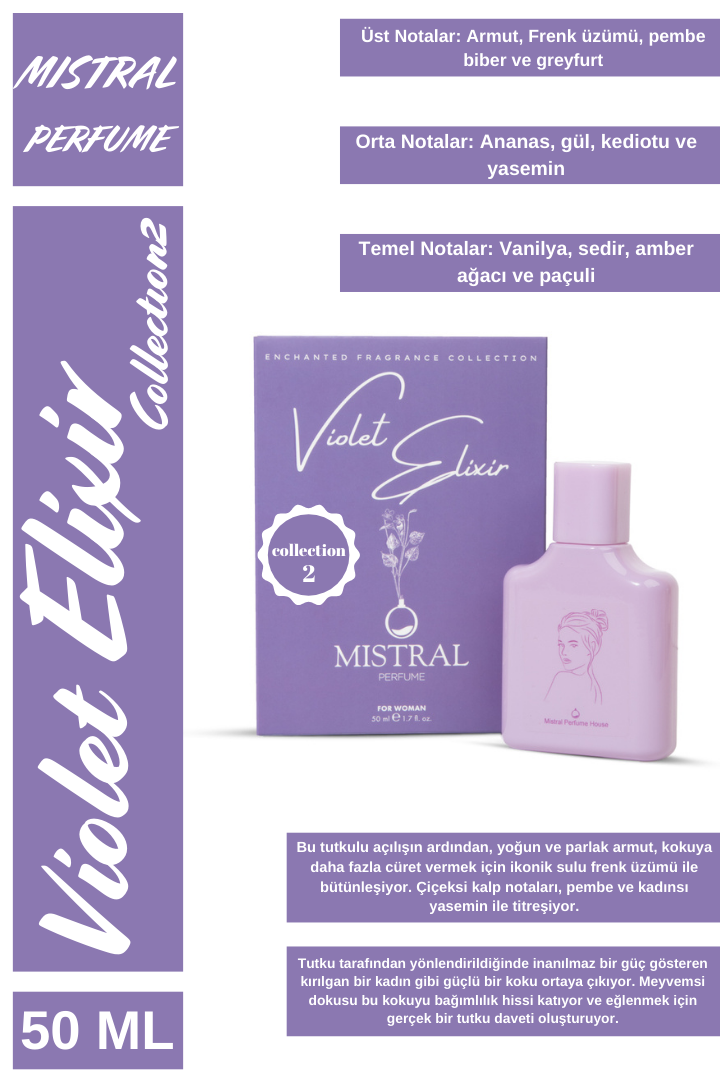 Mıstral Violet Elixir Collectıon 2 Gio. Ar. Si. Pas. Edp Perfume 50 ml