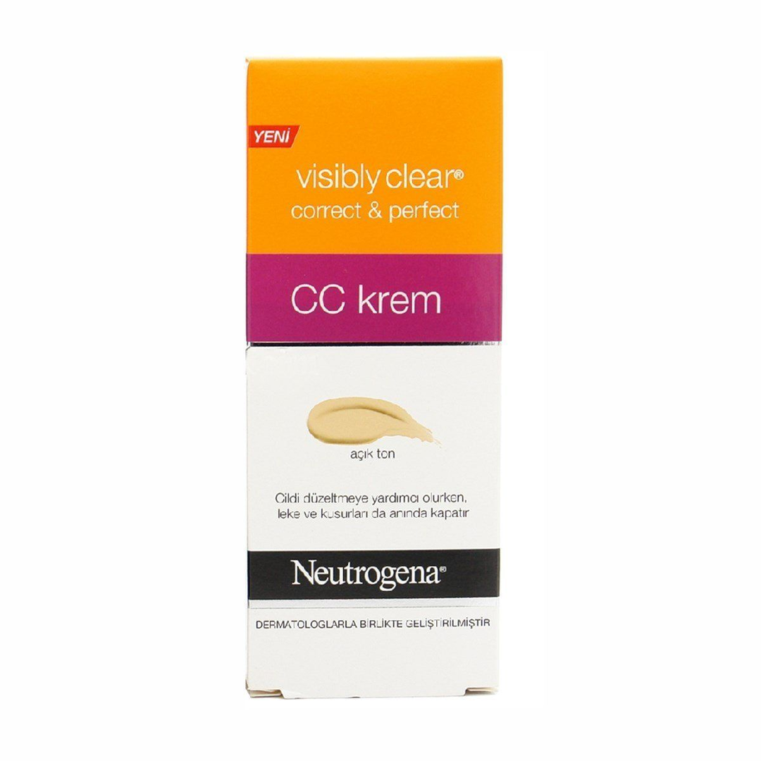Neutrogena Visibly Clear Correct & Perfect CC Krem Açık Ton 50 ml