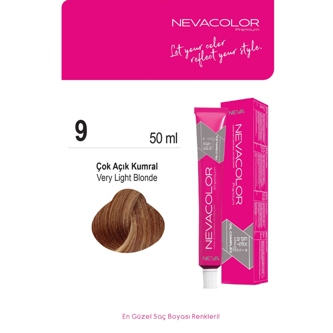 Neva Color Premium Tüp Saç Boyası 9 Çok Açık Kumral