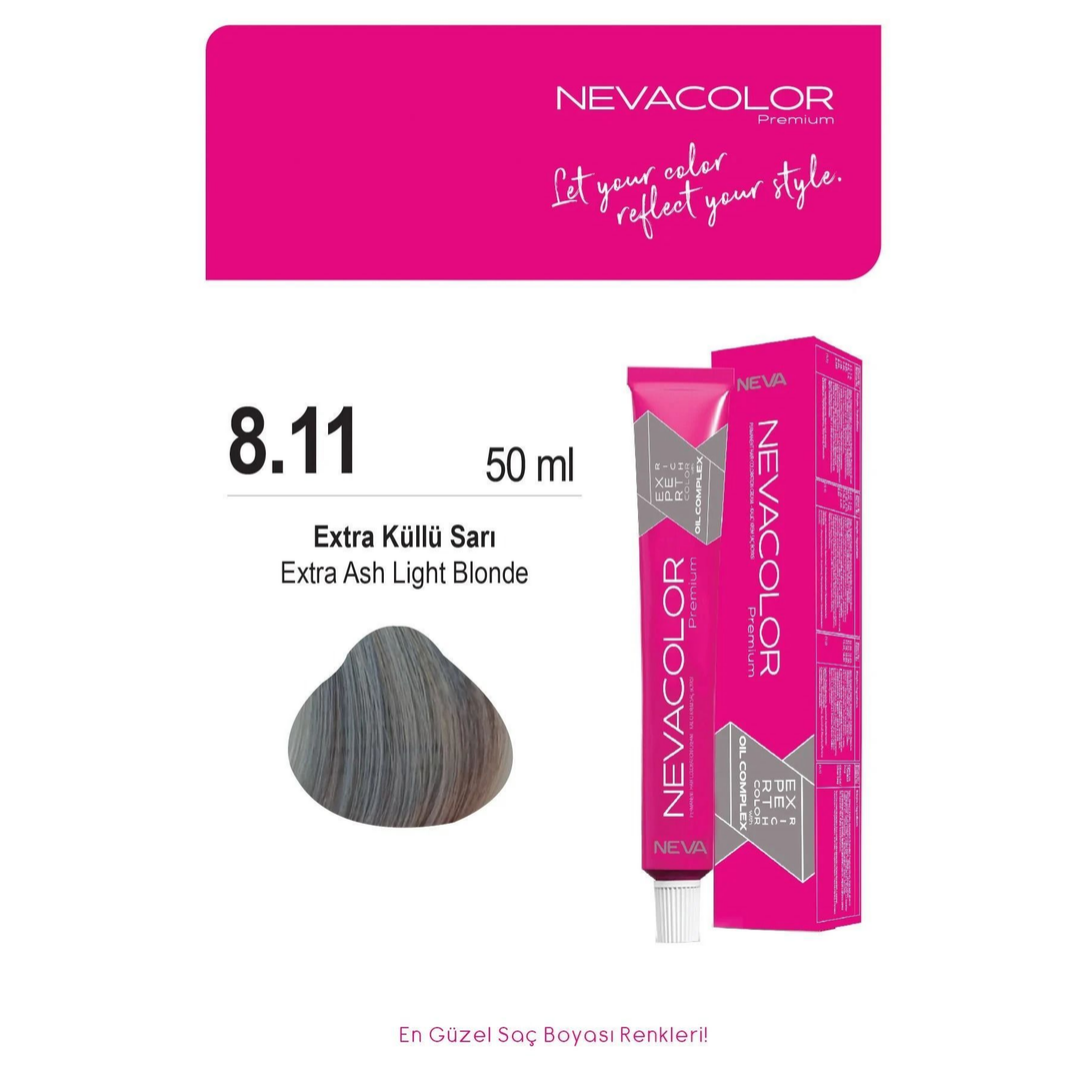 Nevacolor Premium 8.11 Ekstra Küllü Sarı Kalıcı Krem Saç Boyası 50ml