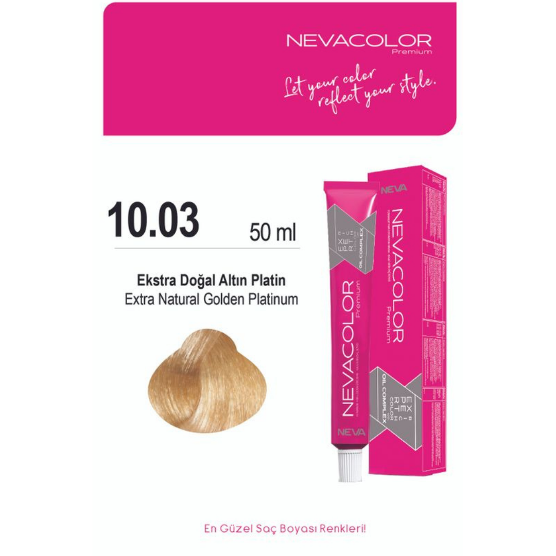 NEVACOLOR TÜP KREM SAÇ BOYASI 10.03 EKSTRA DOĞAL