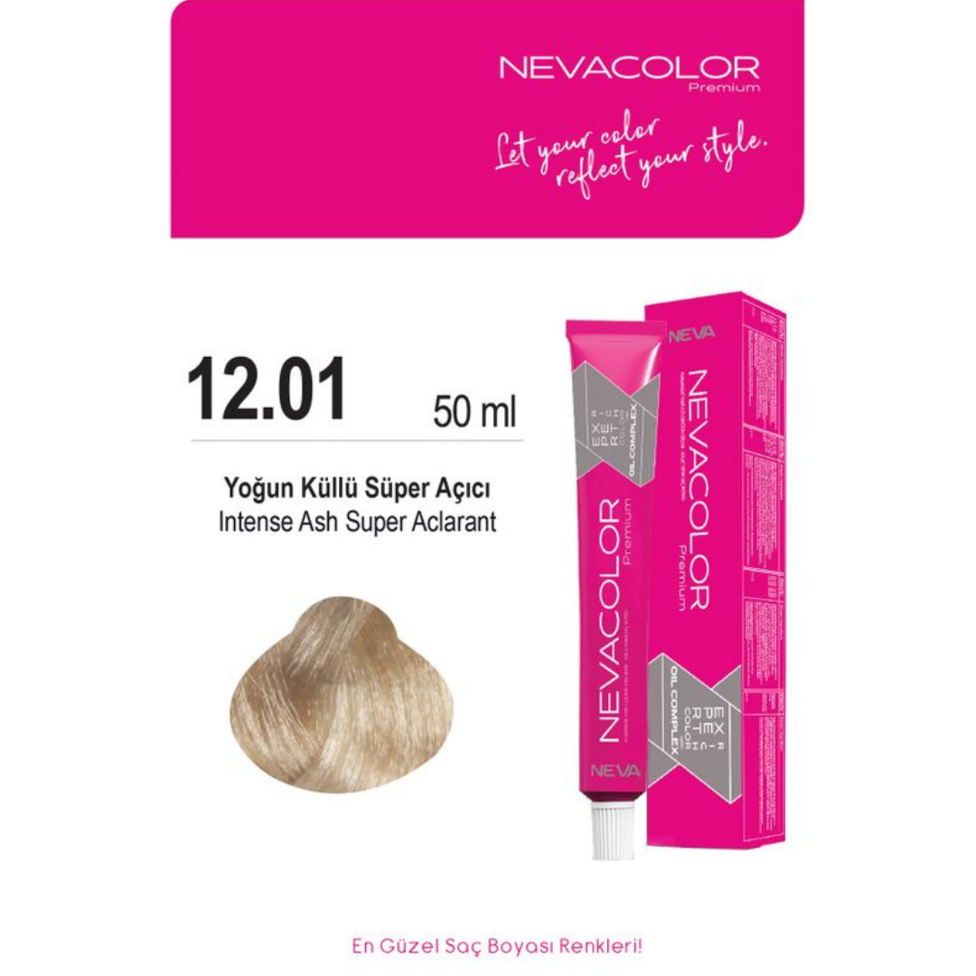 Nevacolor Tüp Saç Boyası 12.01 Yoğun Küllü Süper Açıcı