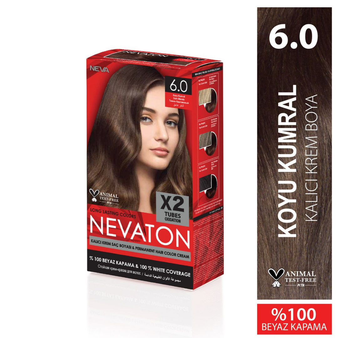 Nevaton Kalıcı Krem Saç Boyası 6.0 Koyu Kumral