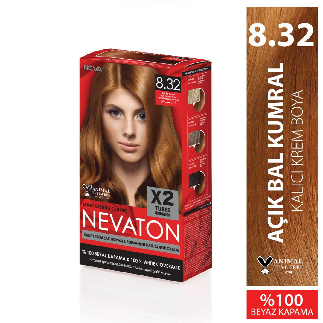 Nevaton Kalıcı Krem Saç Boyası 8.32 Açık Bal Kumral