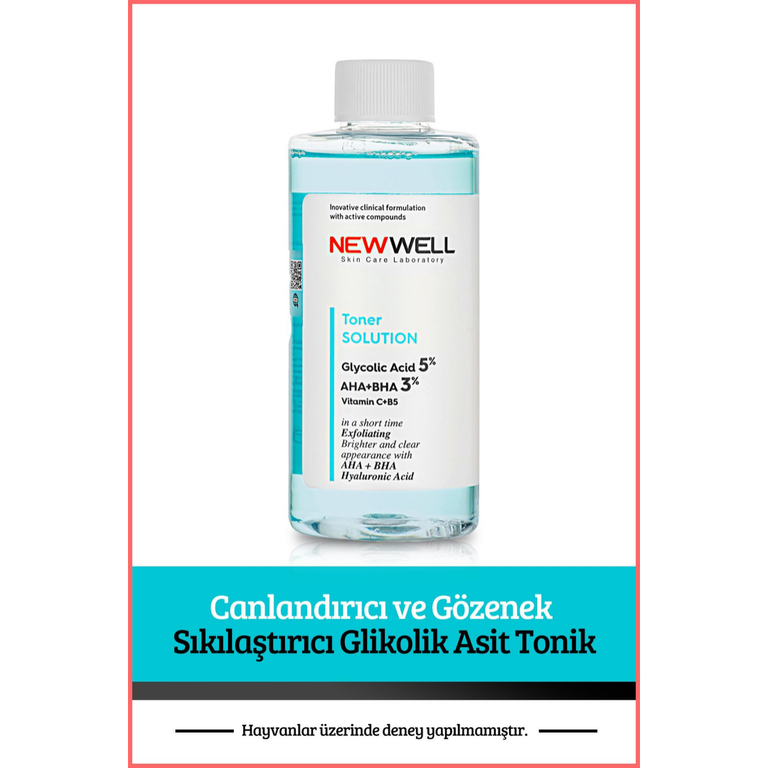 New Well Canlandırıcı ve Gözenek Sıkılaştırıcı Glikolik Asit Tonik (Tüm Cilt Tipleri) 200 ML
