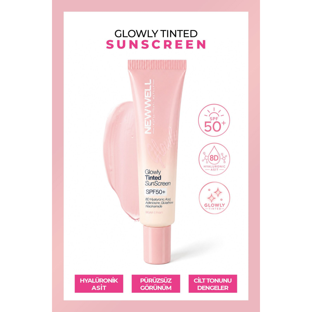 New Well Glowly Tinted Mineral Sunscreen SPF50+ | Renkli Mineral Filtreli Güneş Koruyucu Krem 35 ML