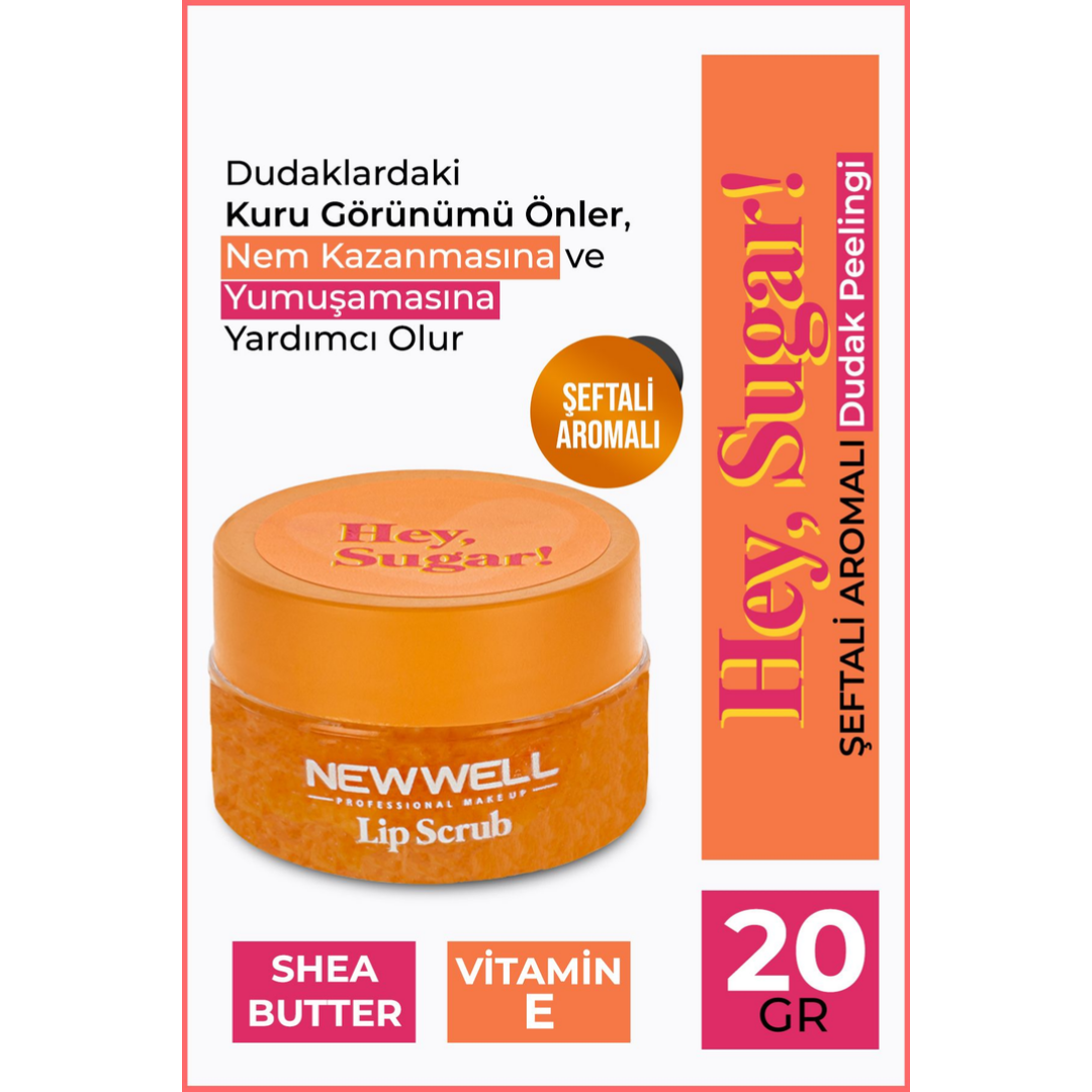 New Well Hey Sugar! Şeftali Aromalı Dudak Peelingi 20gr