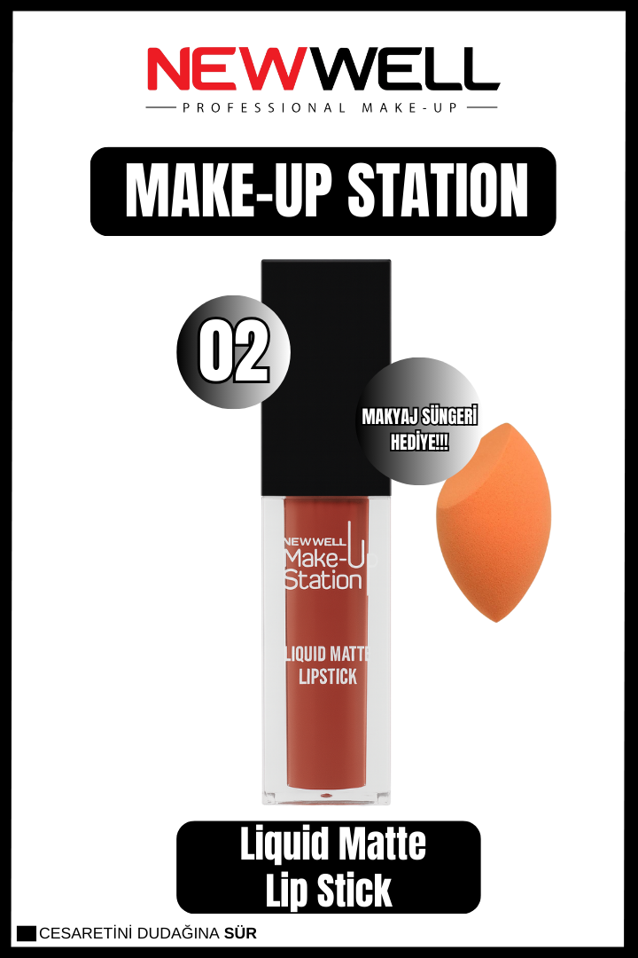 New Well Make Up Station Liquid Lipstick 01