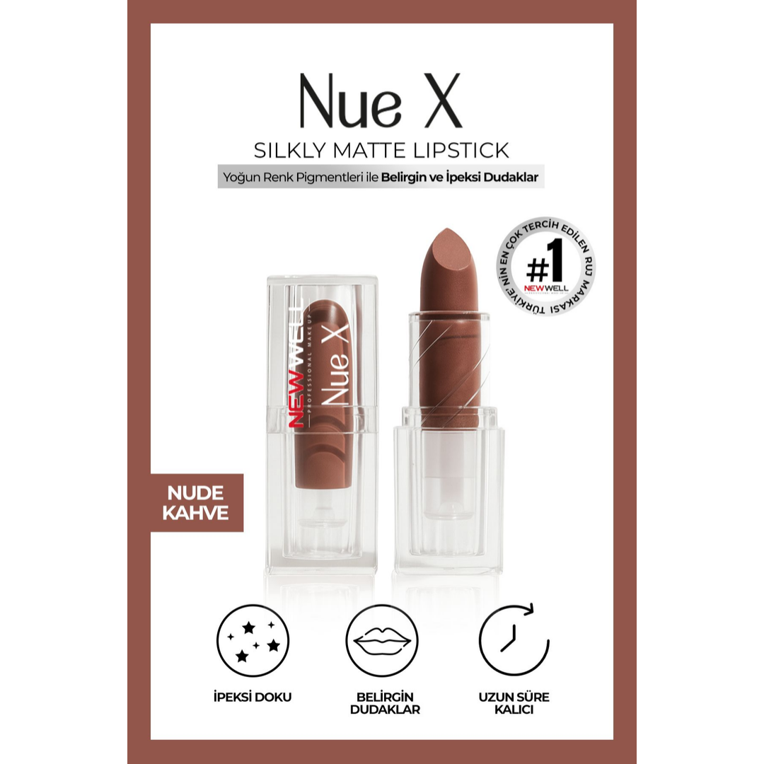 New Well Nue X Silkly Matte Lipstick Nude Kahve 04