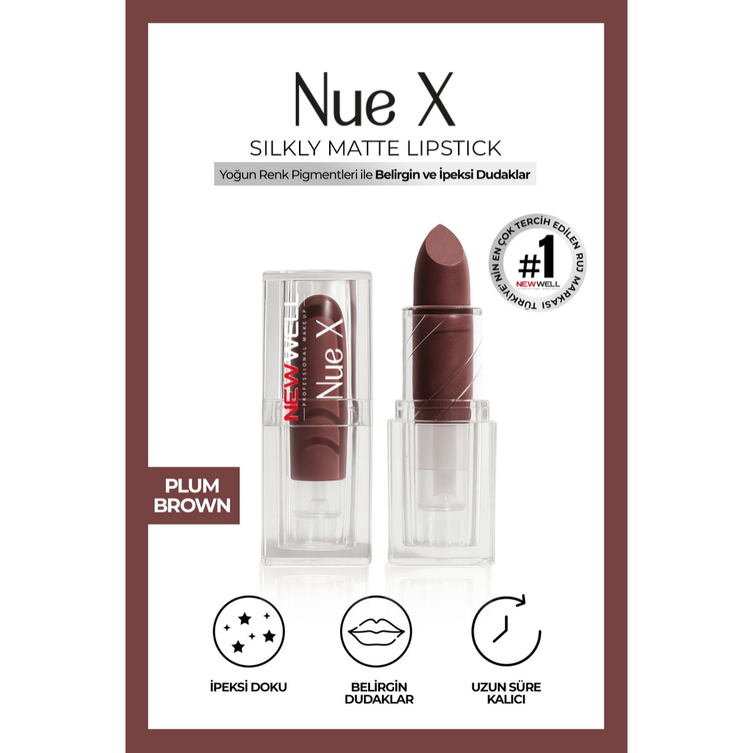 New Well Nue X Silkly Matte Lipstick Plum Brown 05