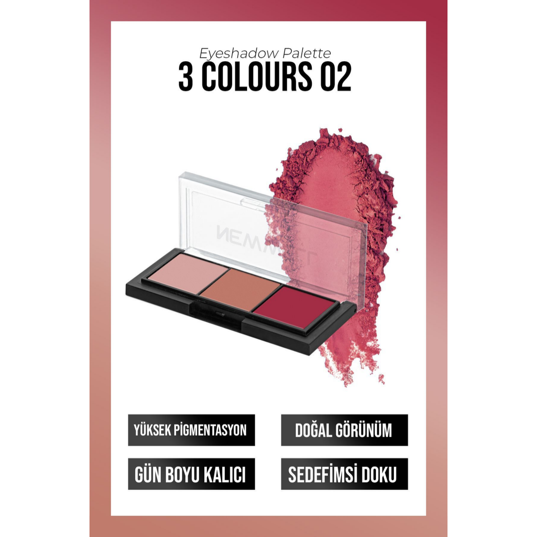 Newwell Porcelain Make Up 3lü Far Paleti No02