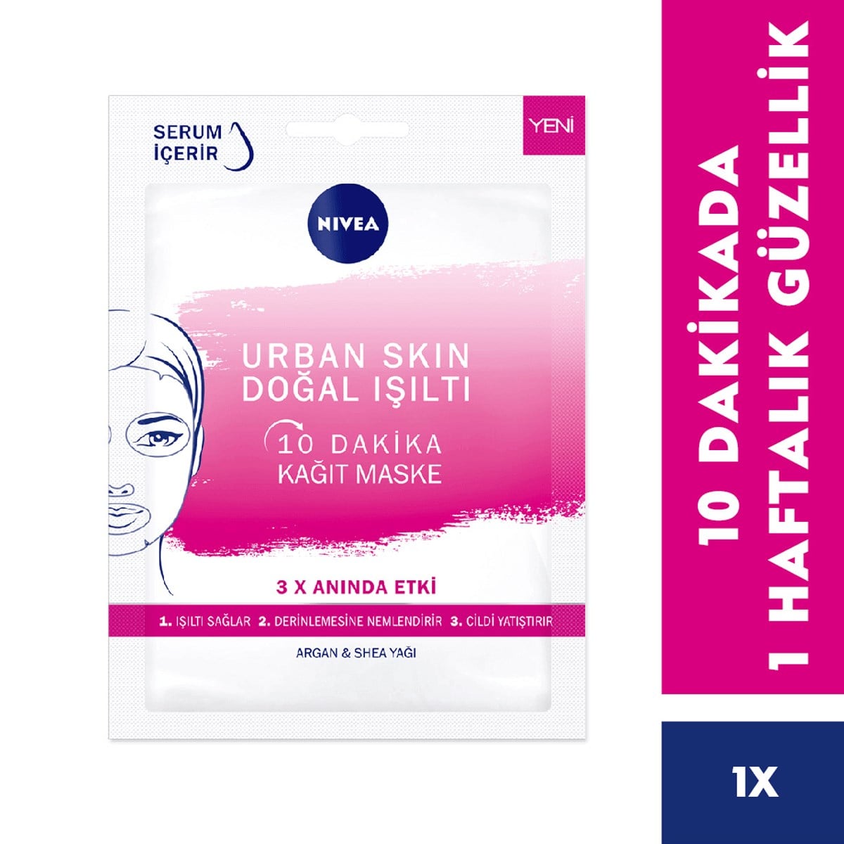 Nivea 10 Dakika Urban Skin Doğal Işıltı Kağıt Maske