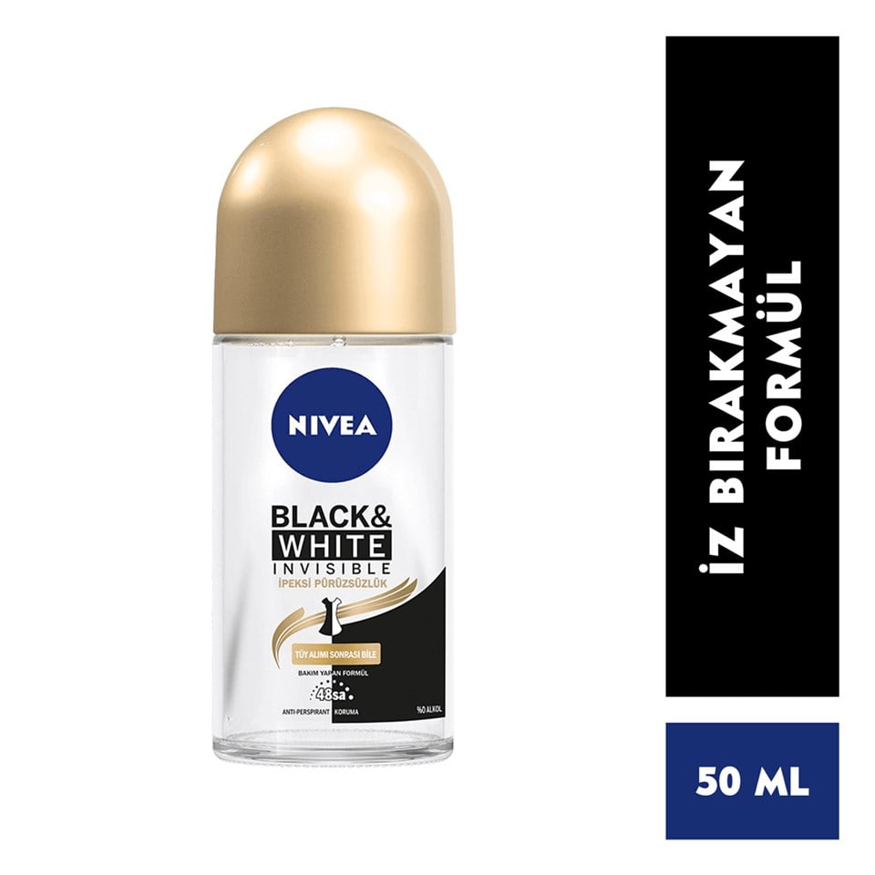 Nivea Black and White Invisible Kadın İpeksi Pürüzsüzlük Roll On 50ml