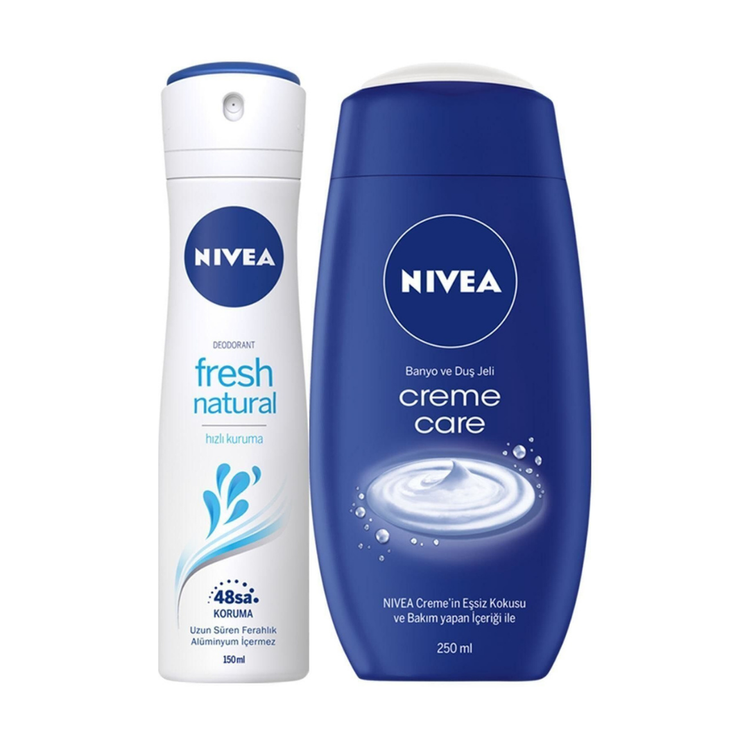 NIVEA Fresh Kadın Sprey 150 ml + Creme Care Duş Jeli 250 ml