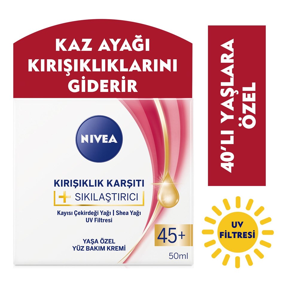 Nivea Kırışıklık Karşıtı Sıkılaştırıcı Yaş 45+ 50 ml