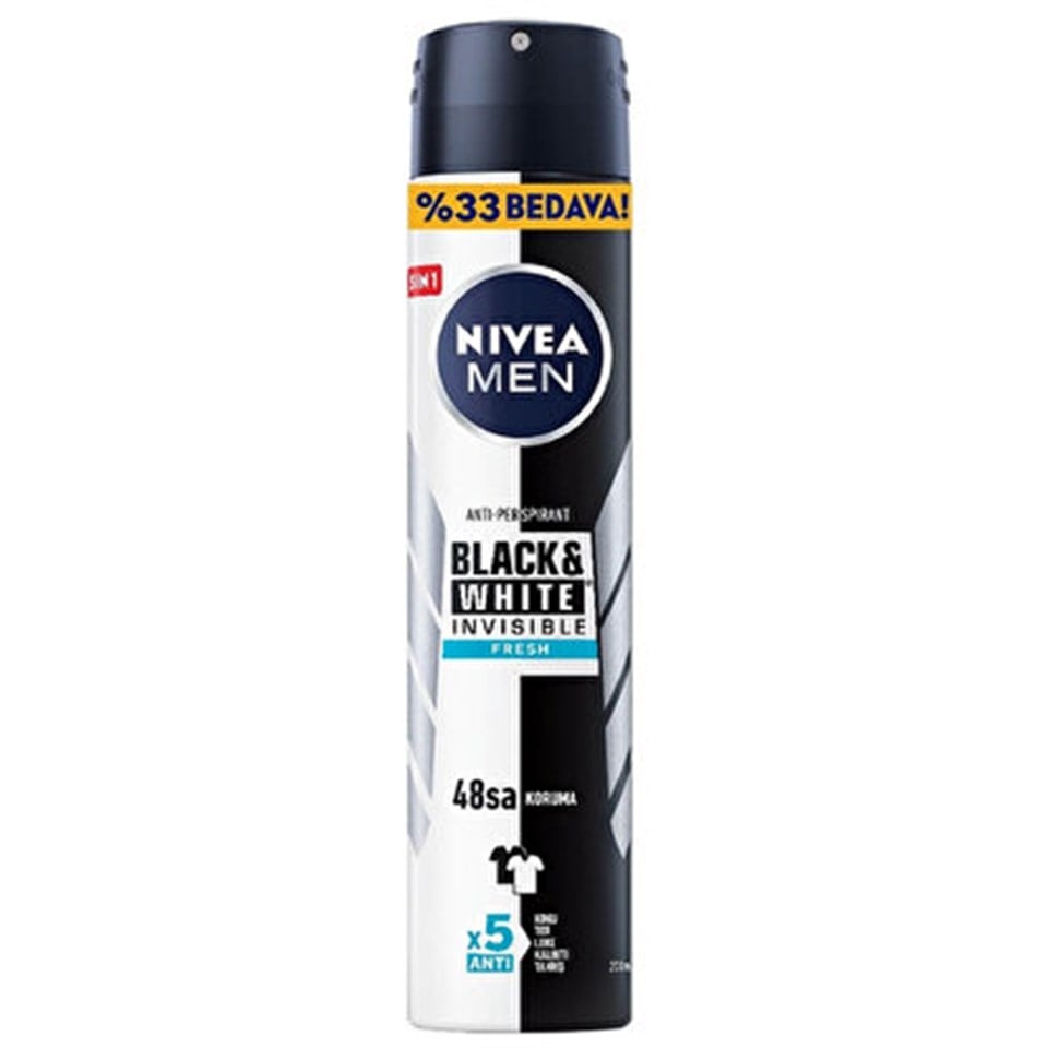 Nivea Men Erkek Deodorant Black and White Fresh 200 ml