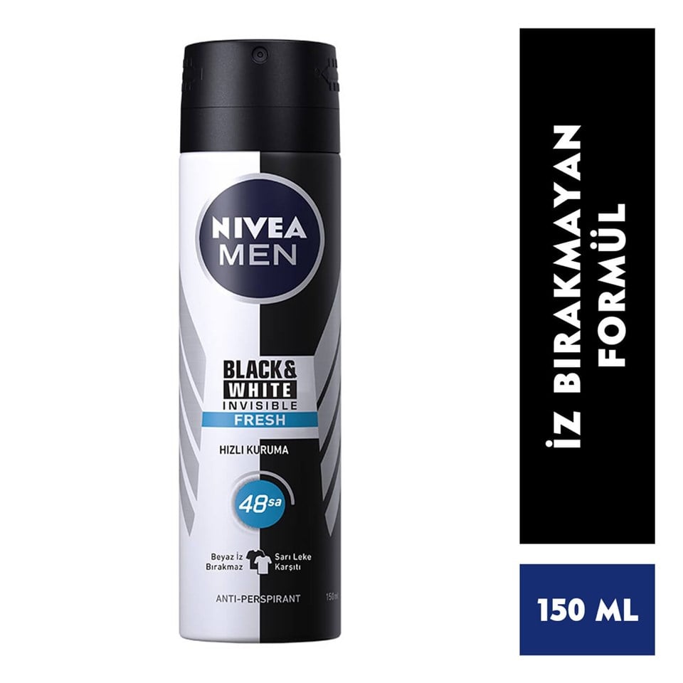 Nivea Men Invisinle Black and White Fresh Erkek Deodorant 150 ml