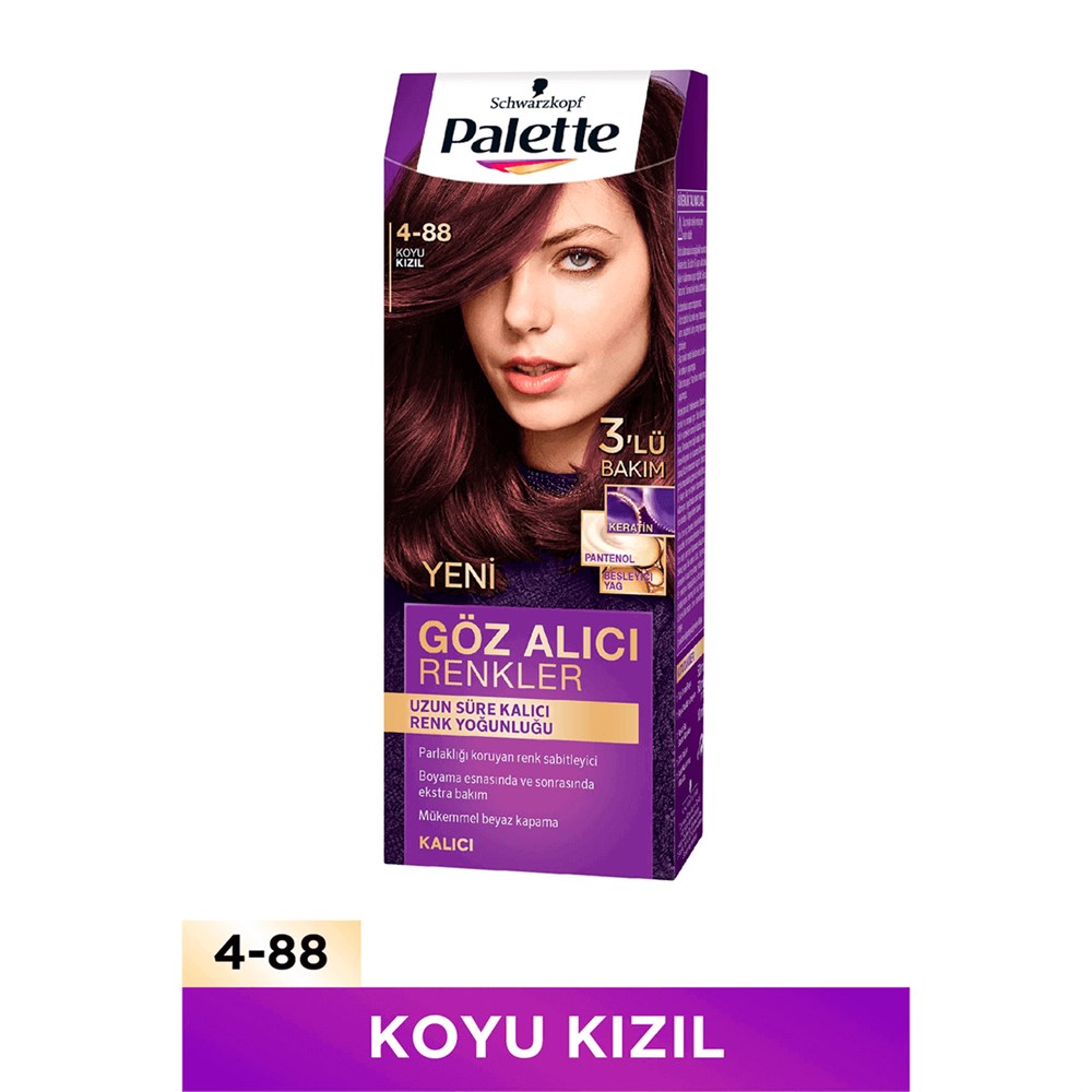 Palette Göz Alıcı Renkler Saç Boyası 4-88 Koyu Kızıl