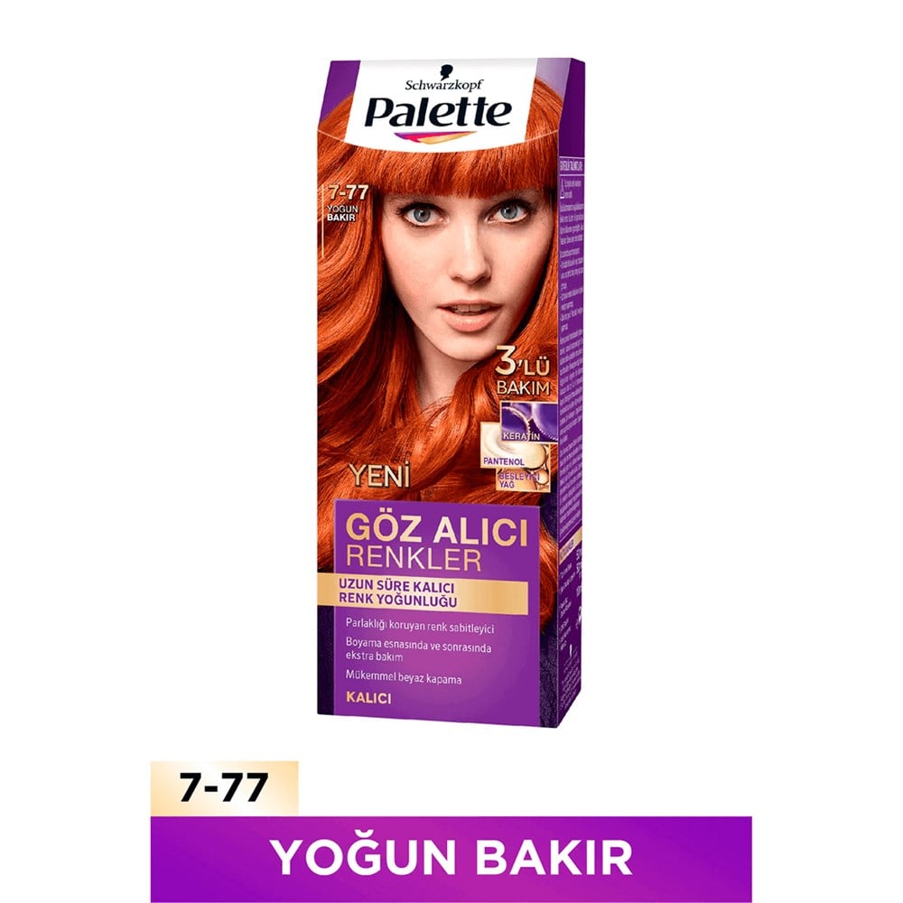 Palette Göz Alıcı Renkler Saç Boyası 7-77 Yoğun Bakır