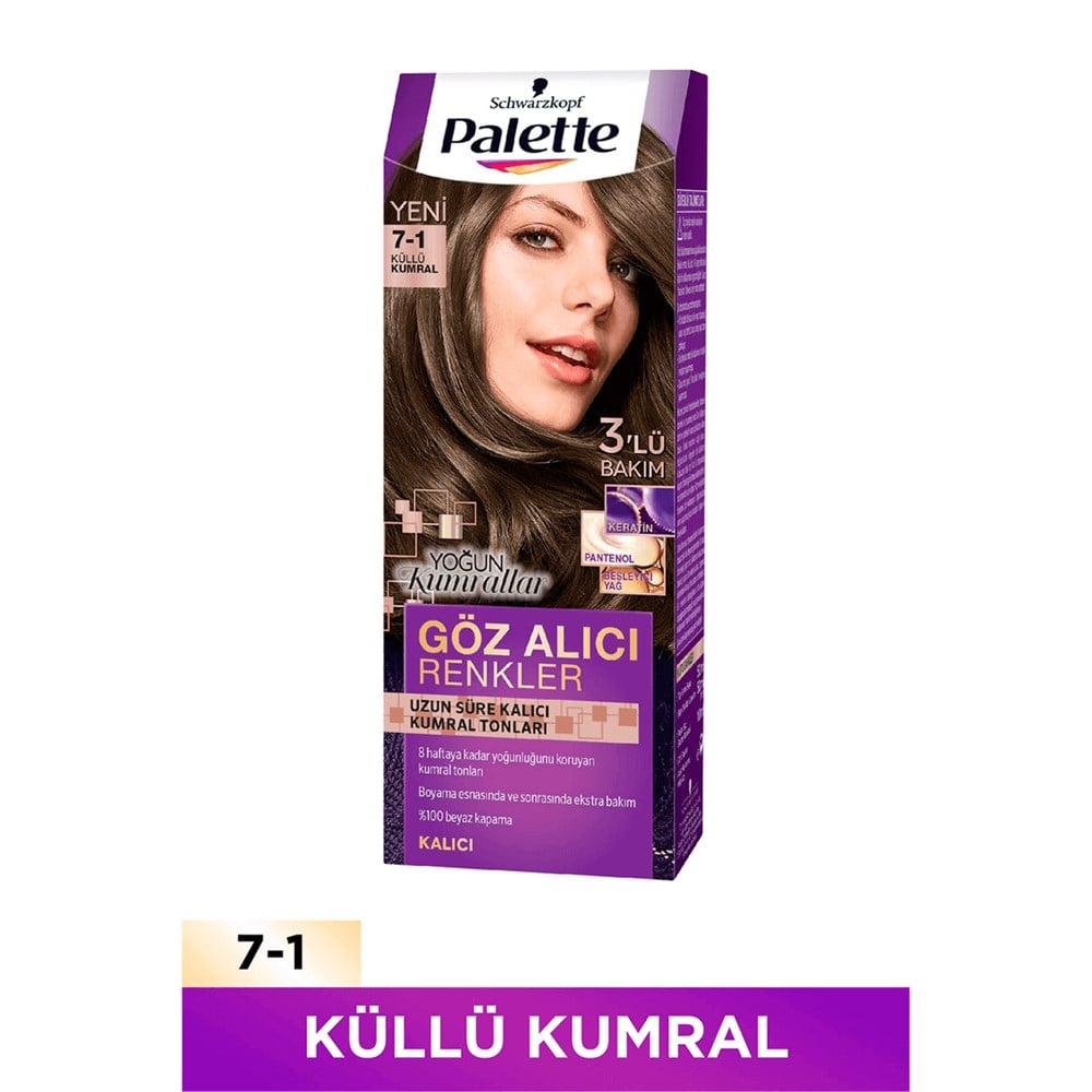 Palette Göz Alıcı Renkler Saç Boyası 7-1 Küllü Kumral