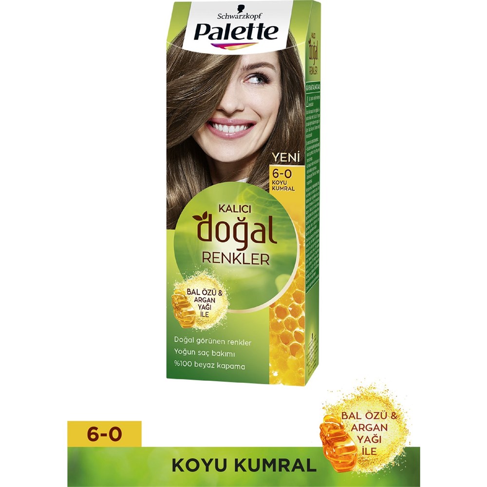Palette Kalıcı Doğal Renkler Saç Boyası 6-0 Koyu Kumral