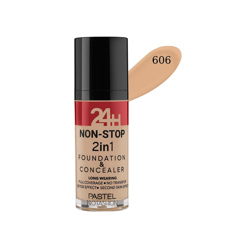 Pastel 24H 2in1 Fondöten ve Kapatıcı 606 Warm