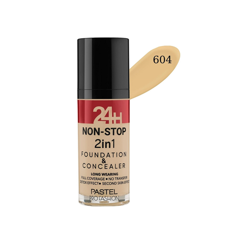 Pastel 24H 2in1 Fondöten ve Kapatıcı 604 Vanılla