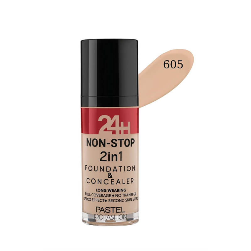 Pastel 24H 2in1 Fondöten ve Kapatıcı 605 Sand