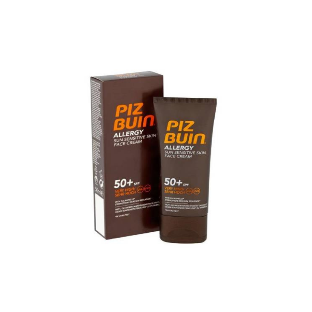 Piz Buin SPF 50+ Hassas Ciltler İçin Yüz Kremi 50 ml