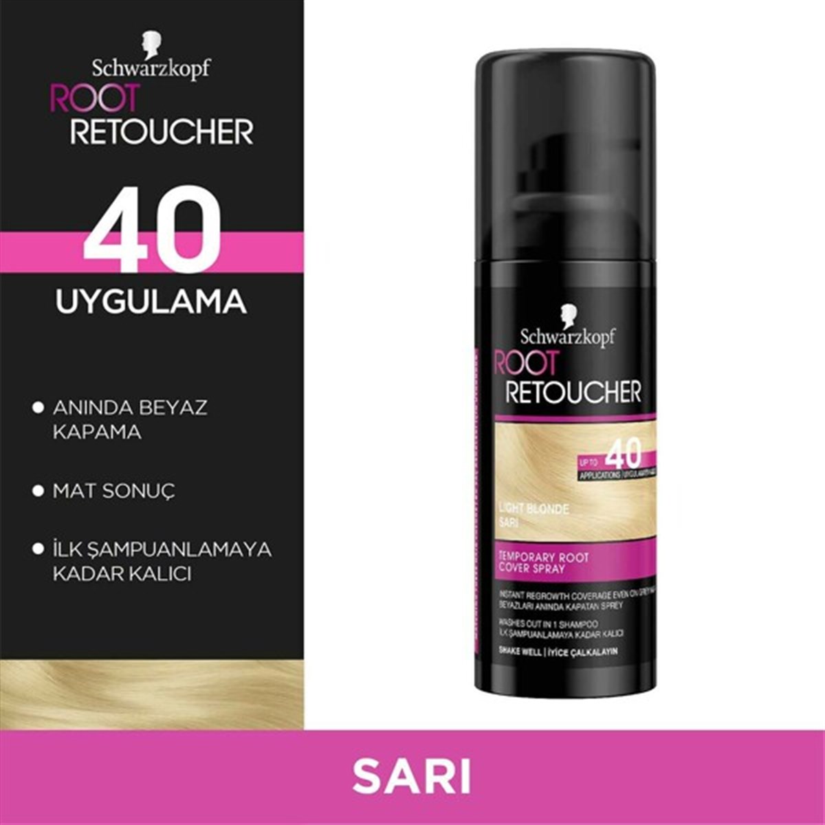Schwarzkopf Root Retoucher Beyazları Anında Kapatan Sprey Boya Sarı 120 ml