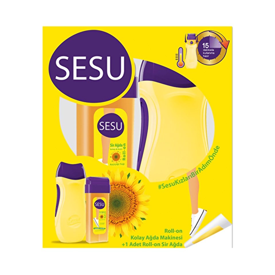 Sesu Roll-On Makineli Ağda Seti Sarı Ayçiçek