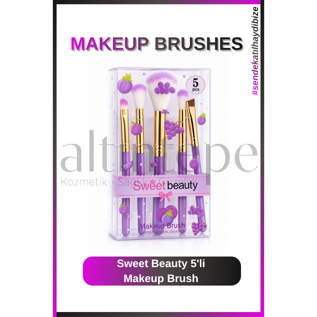 Sweet Beauty 4''lü Makeup Brush Meyveli Set