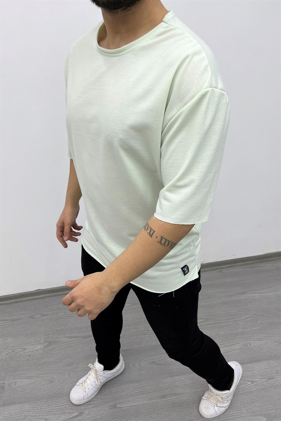 Ekru Pis Dikiş Oversize Tshirt