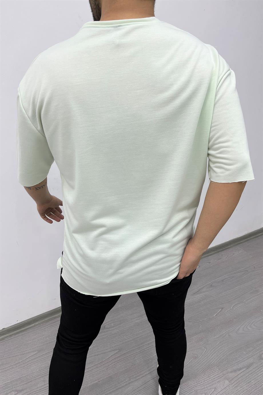 Ekru Pis Dikiş Oversize Tshirt