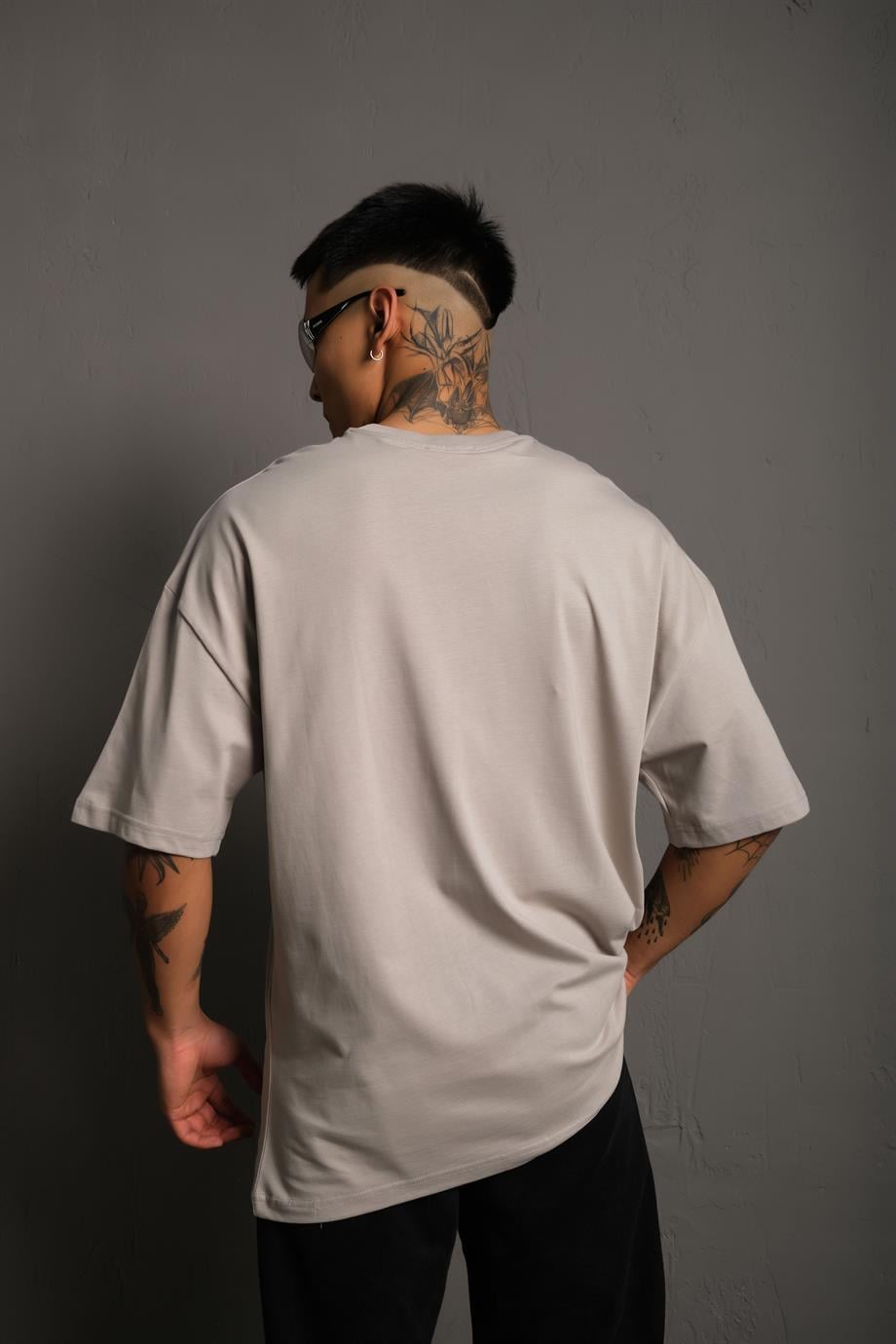 Gri Oversize Basic Tshirt
