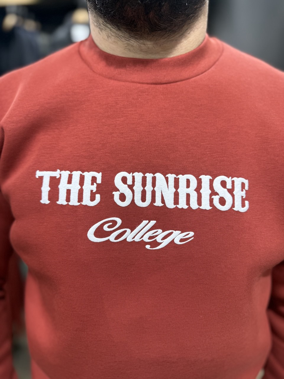 Kırmızı 3 İplik Şardonlu Baskılı Sweatshirt