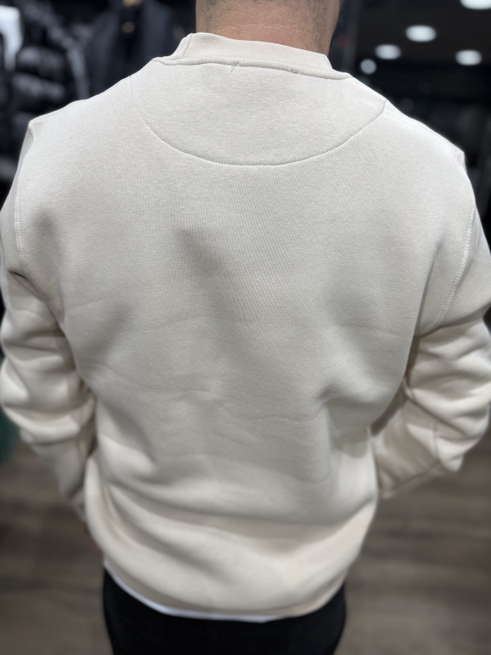 Krem 3 İplik Şardonlu Baskılı Sweatshirt