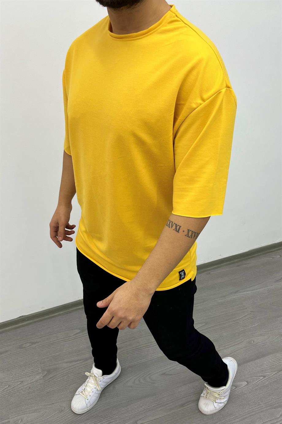 Sarı Pis Dikiş Oversize Tshirt