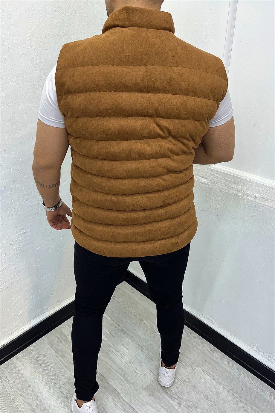 Taba İçi Astarlı Şişme Nubuk Yelek