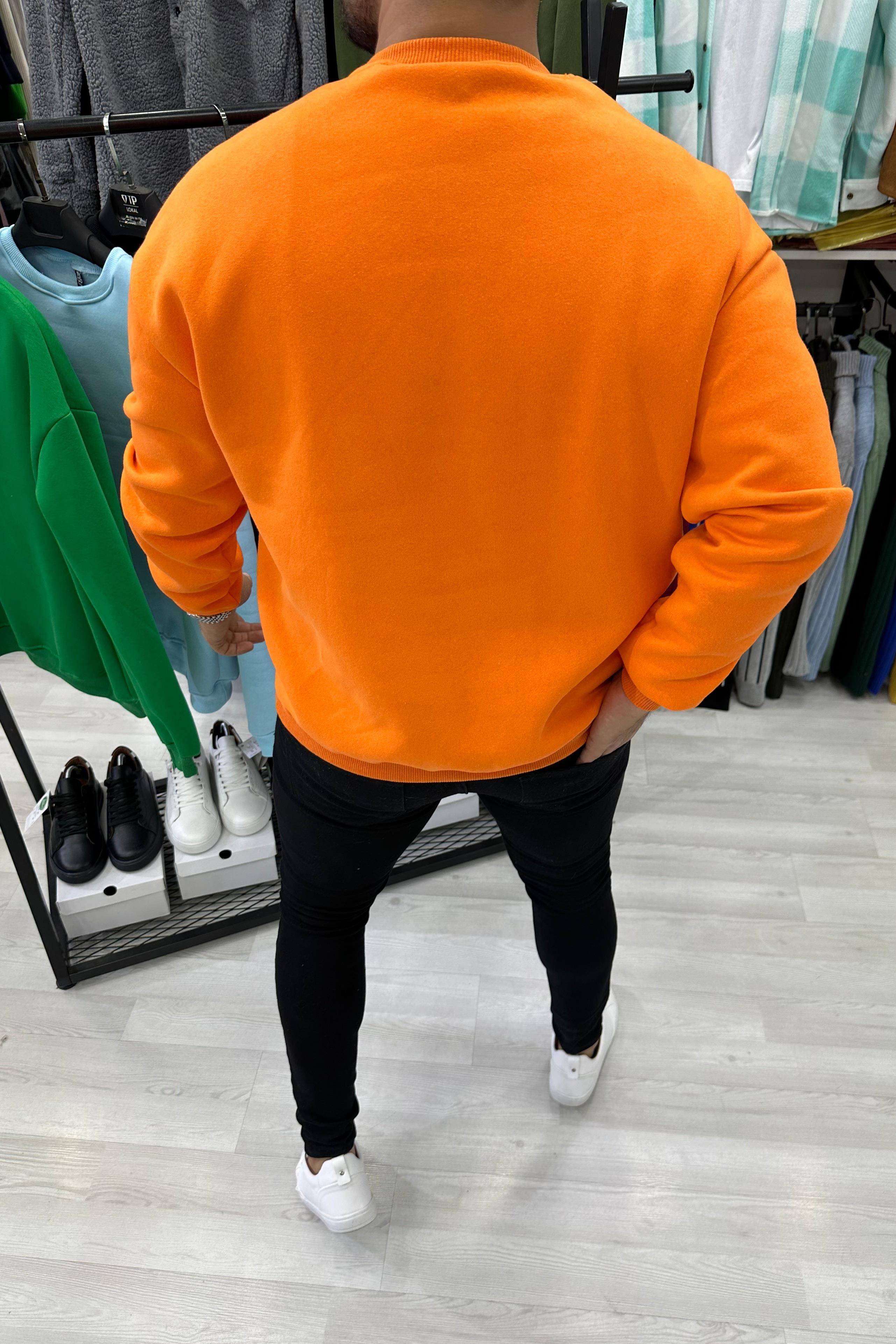 Turuncu Oversize Basic Sweat