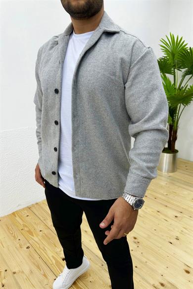 Açık Gri Kaşe Gömlek