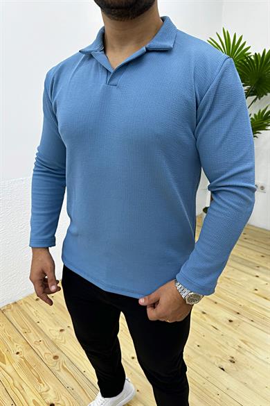 Bebe Mavi Likralı Slim Fit Sweat