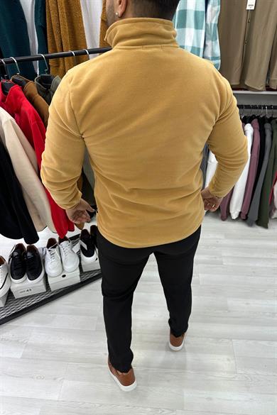 Bej Fermuarlı Polar Sweat