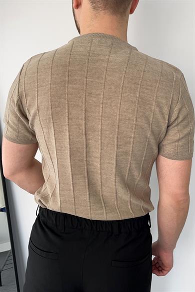 Kahverengi Örme Triko Tshirt