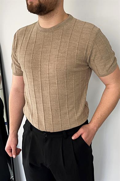 Kahverengi Örme Triko Tshirt